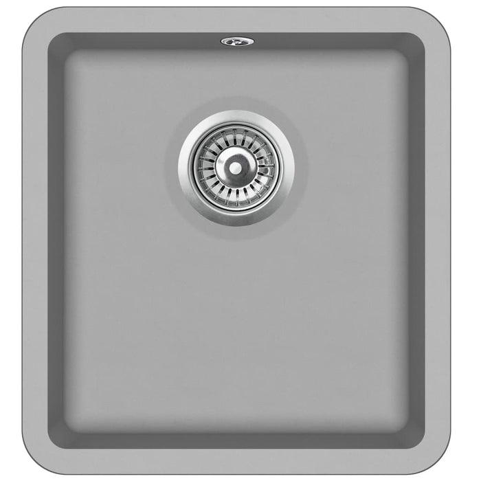 Lavello da cucina in granito vasca singola 42 x 46 cm grigio 02_0002330