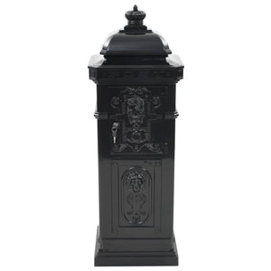 Cassetta postale a colonna in alluminio vintage antiruggine nera 02_0041554