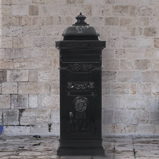 Cassetta della Posta in Alluminio Inossidabile Vintage Nera 43888