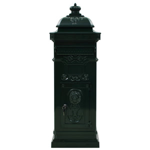 Cassetta postale vintage a colonna in alluminio antiruggine verde 02_0041555