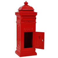 Cassetta postale a colonna vintage in alluminio antiruggine Rosso Rosso 02_0041556