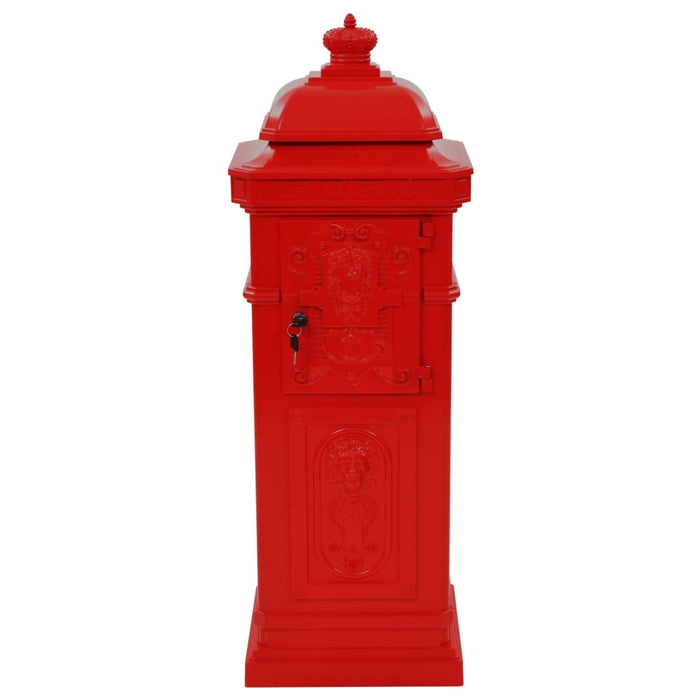 Cassetta della Posta in Alluminio Inossidabile Vintage Rossa 43891