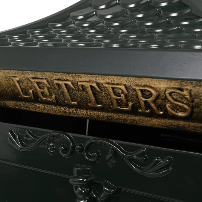 Cassetta postale vintage in alluminio antiruggine a piedi verde 02_0041553