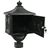 Cassetta postale vintage in alluminio antiruggine a piedi verde 02_0041553