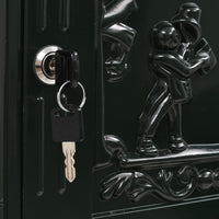 Cassetta postale vintage in alluminio antiruggine a piedi verde 02_0041553