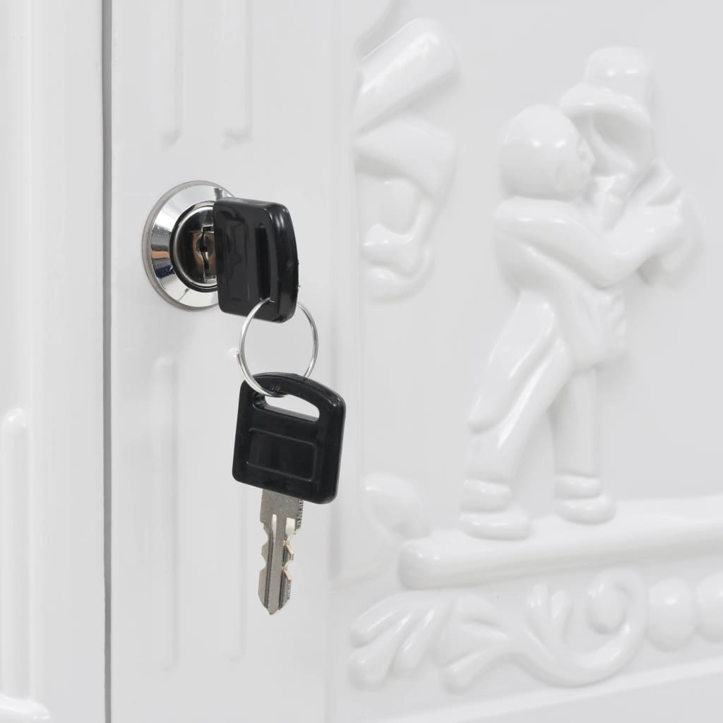 Cassetta della Posta in Alluminio Inossidabile Vintage Bianca 43894