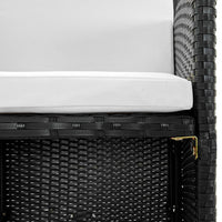 Set da Pranzo da Giardino 5 pz con Cuscini in Polyrattan Nero 43898