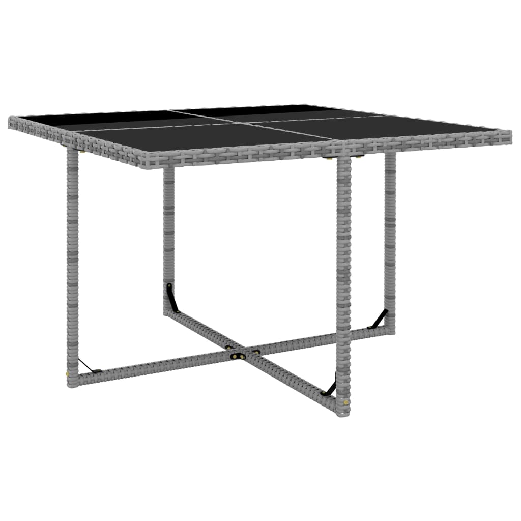 Set da Pranzo da Giardino 5 pz con Cuscini in Polyrattan Grigio cod mxl 35571