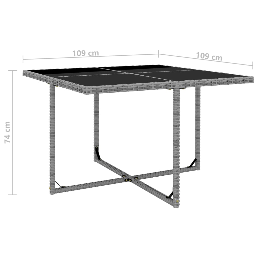 Set da Pranzo da Giardino 5 pz con Cuscini in Polyrattan Grigio cod mxl 35571