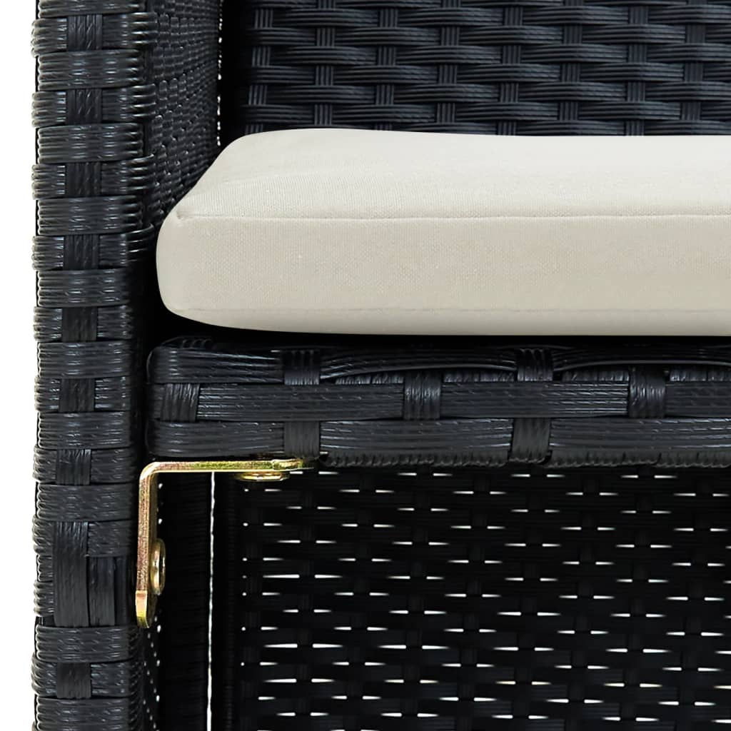 Divano da Giardino a 2 Posti con Cuscini in Polyrattan Nero 43910