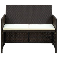 Divano da Giardino a 2 Posti con Cuscini Marrone in Polyrattan 43911