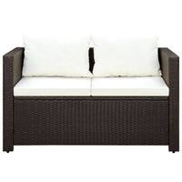 Set da Bistrot 3 pz con Cuscini in Polyrattan Marone