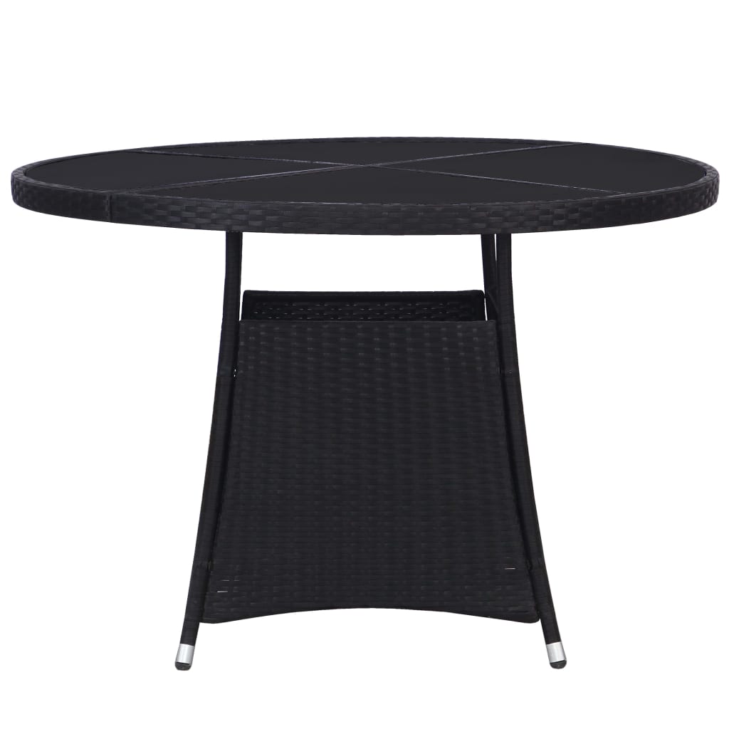 Tavolo da Giardino Nero 110x74 cm in Polyrattan cod mxl 48216