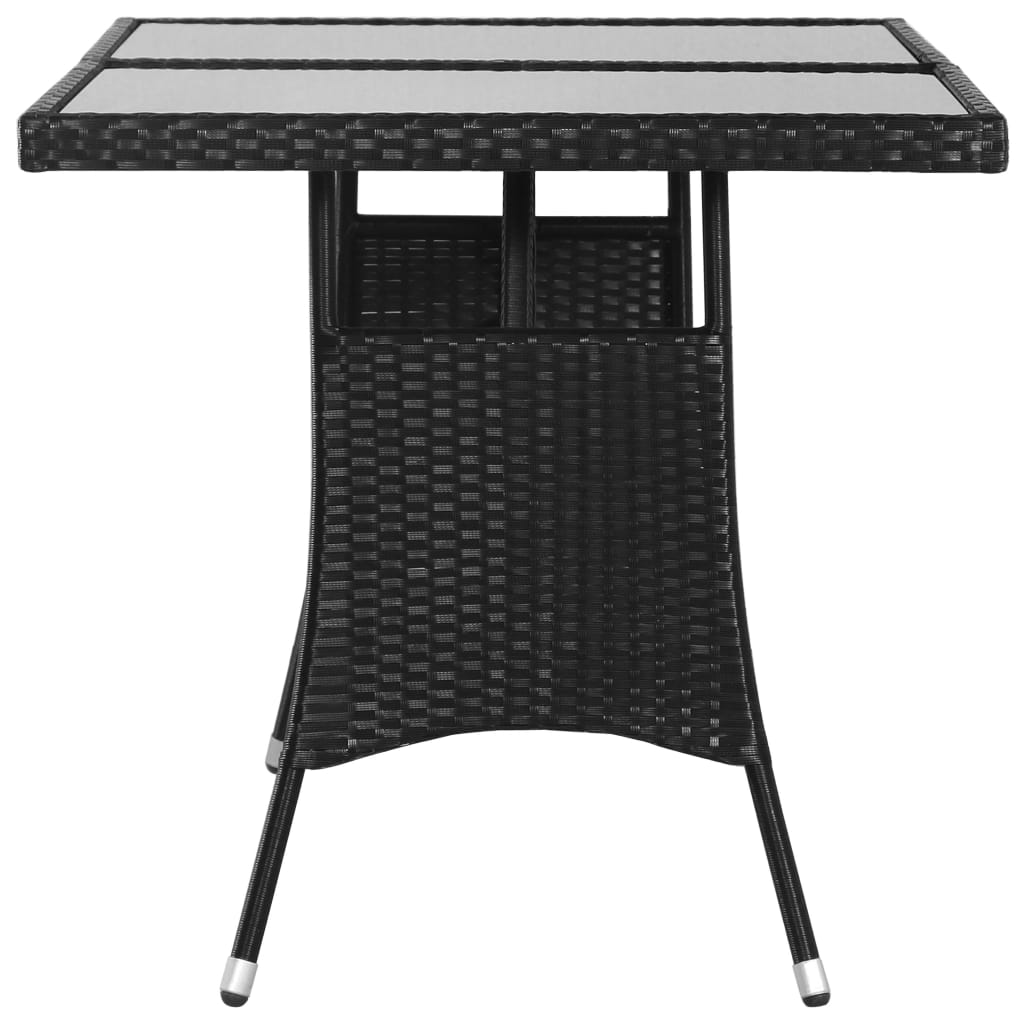 Tavolo da Giardino Nero 140x80x74 cm in Polyrattan 43931