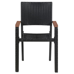 Sedie da Giardino 2 pz in Polyrattan Nero cod mxl 16772
