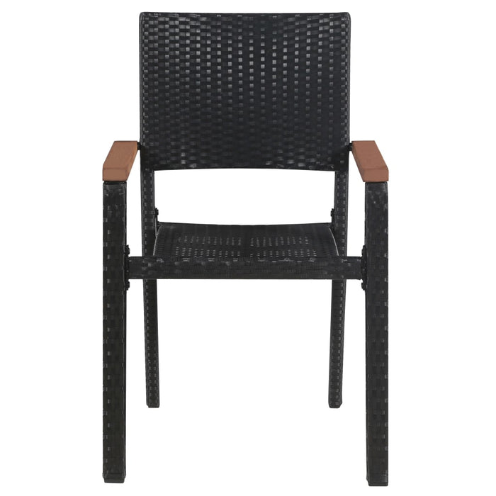 Sedie da Giardino 2 pz in Polyrattan Nero cod mxl 16772