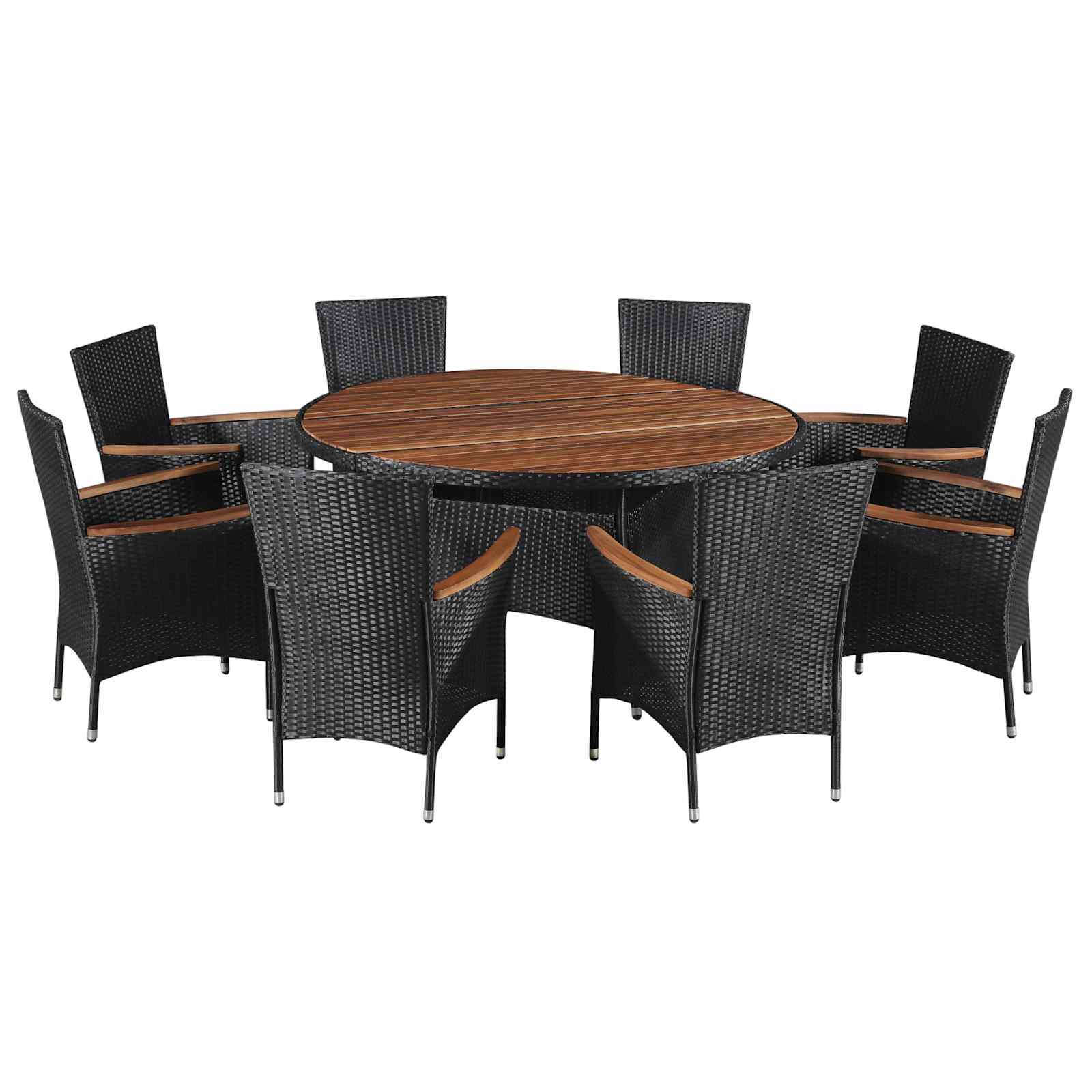 Set di Mobili 9 pcs Nero e Crema polyrattan 43947