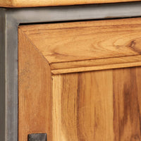 Comodino in Teak Recuperato e Acciaio 40x30x50cm 246278