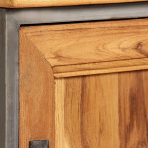 Comodino in Teak Recuperato e Acciaio 40x30x50cm 246278