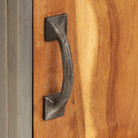 Comodino in Teak Recuperato e Acciaio 40x30x50cm 246278