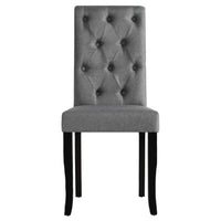 Sedie da Pranzo 6 pz Grigio Scuro in Tessuto