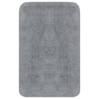 Set tappeto bagno 3 pezzi tessuto grigio 02_0005725