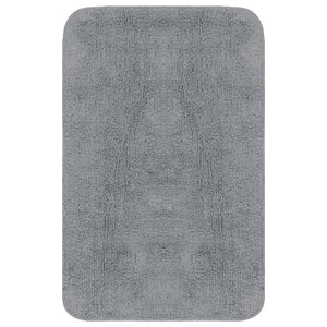 Set tappeto bagno 3 pezzi tessuto grigio 02_0005725