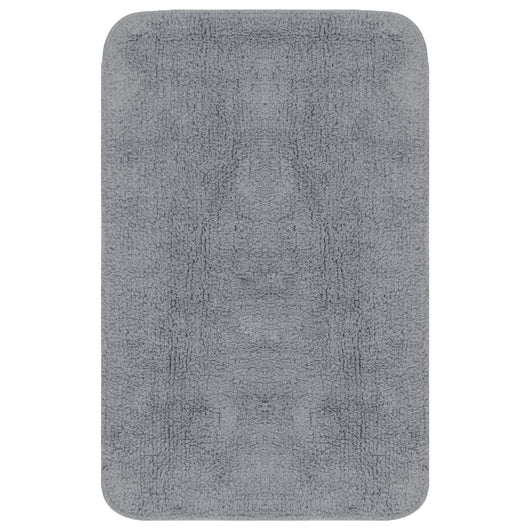 Set tappeto bagno 3 pezzi tessuto grigio 02_0005725
