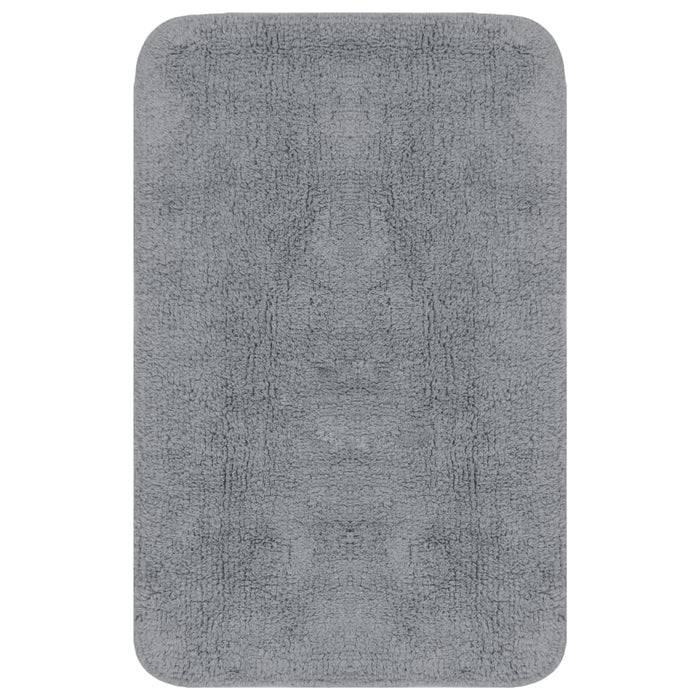 Set tappeto bagno 3 pezzi tessuto grigio 02_0005725