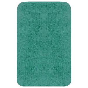 Set tappeto bagno 3 pezzi in tessuto turchese 02_0005787