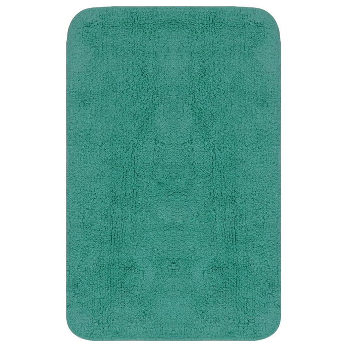Set tappeto bagno 3 pezzi in tessuto turchese 02_0005787