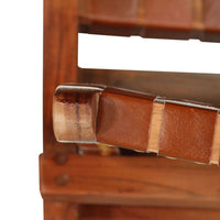 Sedia Pieghevole a Strisce Incrociate Marrone in Vera Pelle 246365