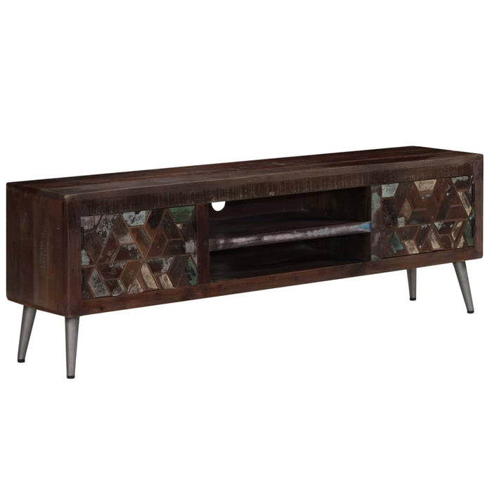 Mobile TV TV buffet dal design pratico in legno massello di recupero 140 cm 2502159