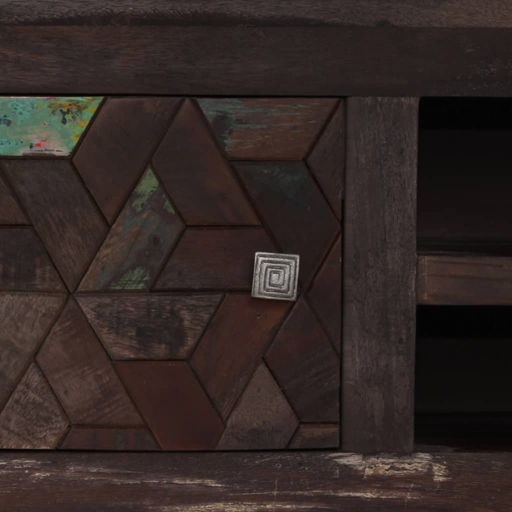 Mobile TV TV buffet dal design pratico in legno massello di recupero 140 cm 2502159