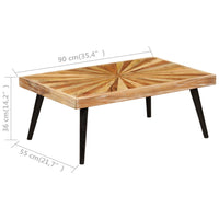 Tavolino da Salotto in Legno Massello di Mango 90x55x36 cm 246163