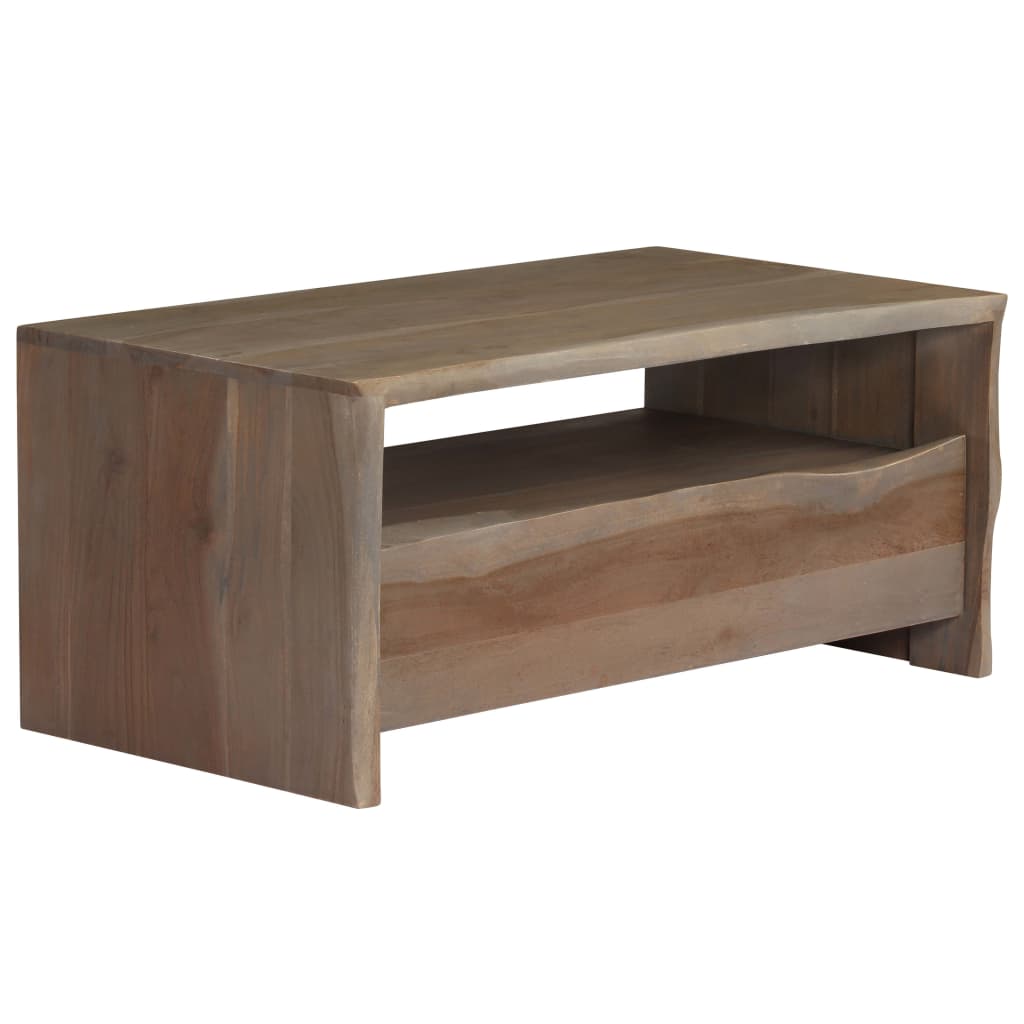 Tavolino da CaffÃ¨ in Legno Massello di Acacia 90x50x40cm Grigio cod mxl 16149
