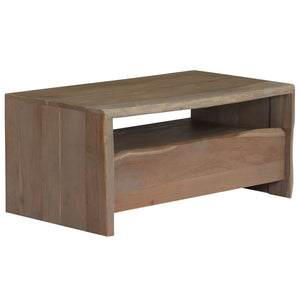 Tavolino da Caffè in Legno Massello di Acacia 90x50x40cm Grigio 246127