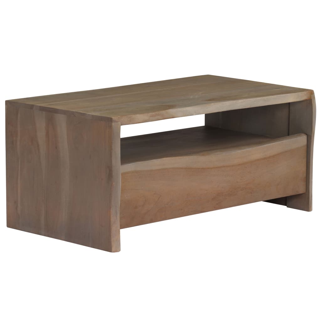 Tavolino da CaffÃ¨ in Legno Massello di Acacia 90x50x40cm Grigio cod mxl 16149