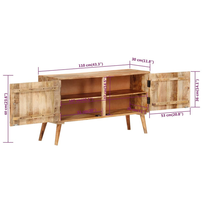 Credenza in Legno Massello di Mango 110x30x60 cm 246145