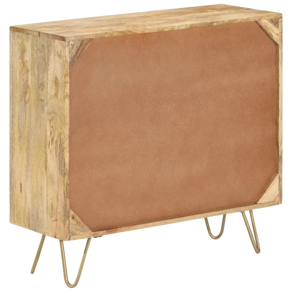 Credenza-Buffet-Armadio da cucina 80x30x75 cm in Legno Massello di Mango