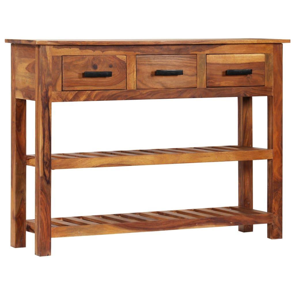 Credenza mobiletto consolle mobile contenitore con 3 cassetti 110 cm legno massello di sheesham 4402293