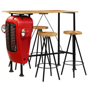 Set da Bar 5 pz in Legno Massello di Mango 120x60x107 cm cod mxl 21657