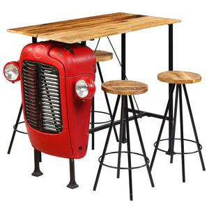 Set da Bar 5 pz in Legno Massello di Mango 120x60x107 cm cod mxl 21657