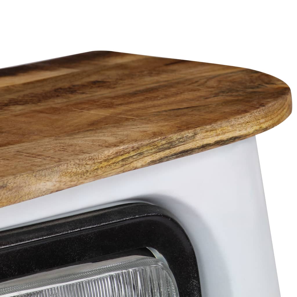 Credenza Camion in Legno Massello di Mango Bianco 246243