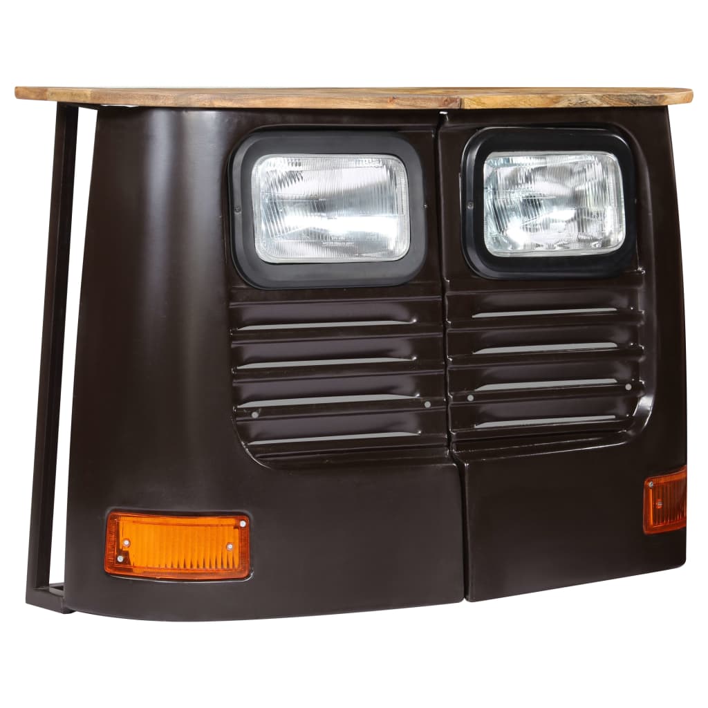 Credenza Camion-Buffet-Armadio da cucina in Legno Massello di Mango Grigio Scuro