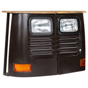 Credenza Camion-Buffet-Armadio da cucina in Legno Massello di Mango Grigio Scuro