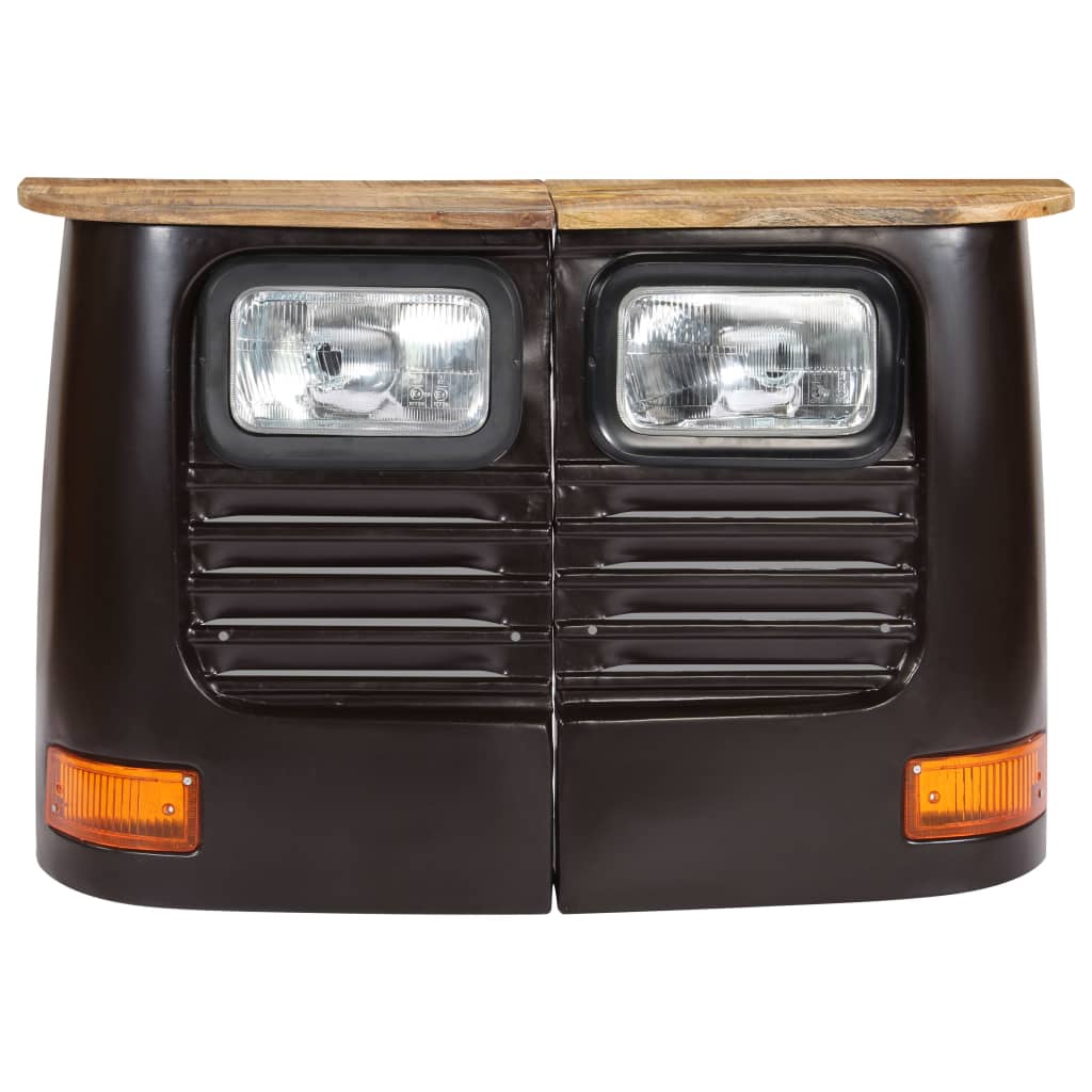 Credenza Camion-Buffet-Armadio da cucina in Legno Massello di Mango Grigio Scuro