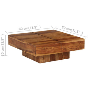 Tavolino da Salotto 80x80x30 cm in Legno Massello di Acacia 246250