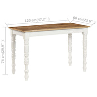 Tavolo da Pranzo 120x60x76 cm in Legno Massello di Mango 246271