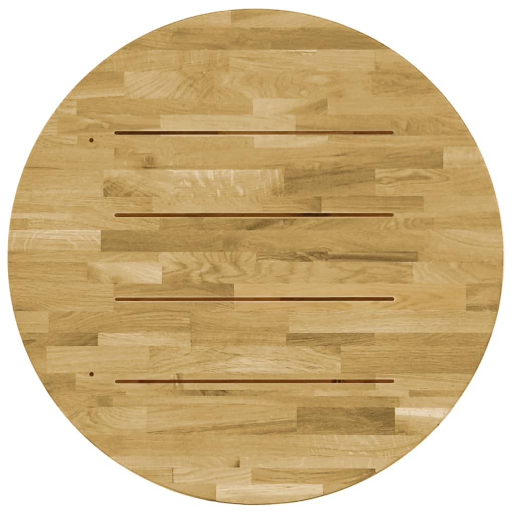 Piano del Tavolo Legno Massello di Rovere Circolare 23mm 900mm 245986